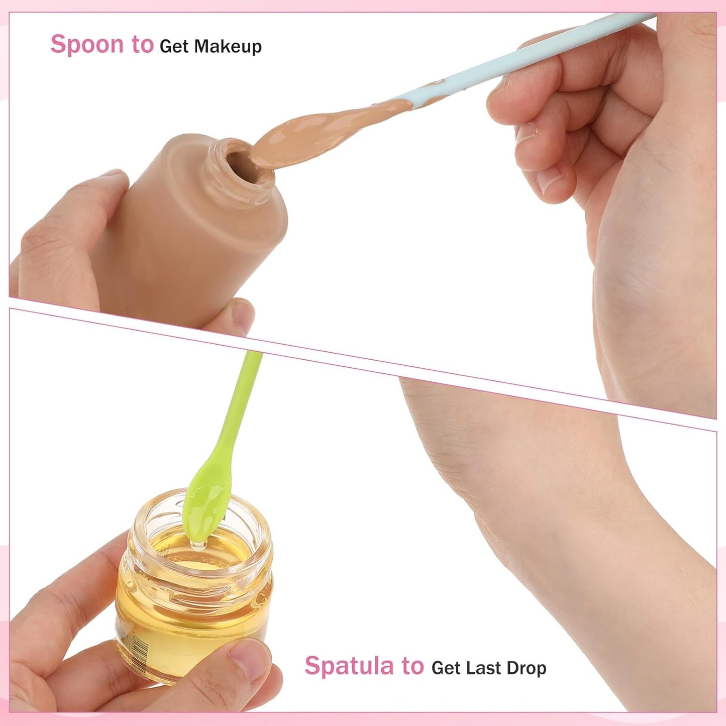 5 PCS Beauty Spatula Makeup Spatulas Silicone Cosmetics Lotion Spatula Multicolor Facial Spatula Set Reusable Rubber Spatula Beauty Silicone Stir Sticks for Cosmetic Kitchen Bottles