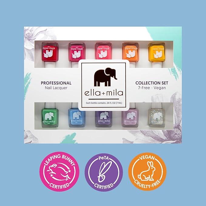 ella+mila Professional Nail Polish Set - Quick Dry Nail Polish - Long-Lasting & Chip Resistant (Me Collection - 10 Pack - 0.24 fl oz each)