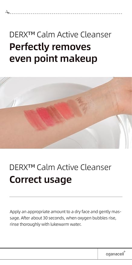 DERX Facial Cleanser for Sensitive & Oily Skin – Calm Cleansing Foam with Plant Tannin, Redness Relief & Oil Control, Oxygen Bubble Technology, Korea Skincare