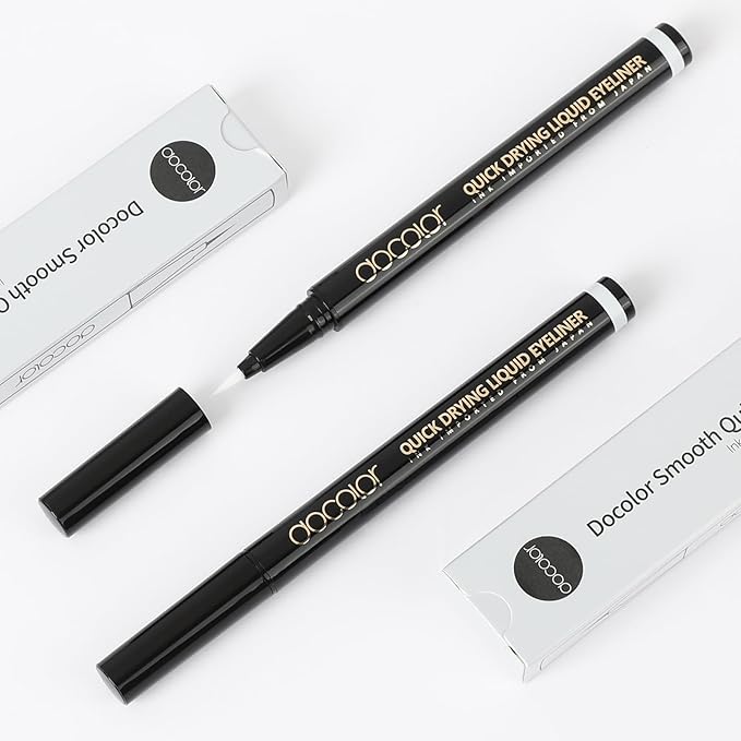 docolor Waterproof Eyeliner Pen Longwearing with Ultra-Fine Tip Liquid Eye Liner (White)
