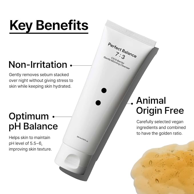 B:Lab CICA Barrier Gentle Morning Cleanser, Low-pH 5.5 Gel Face Wash with Centella & Panthenol, Fragrance-Free for Sensitive Skin, 4.05 fl oz / 120 ml