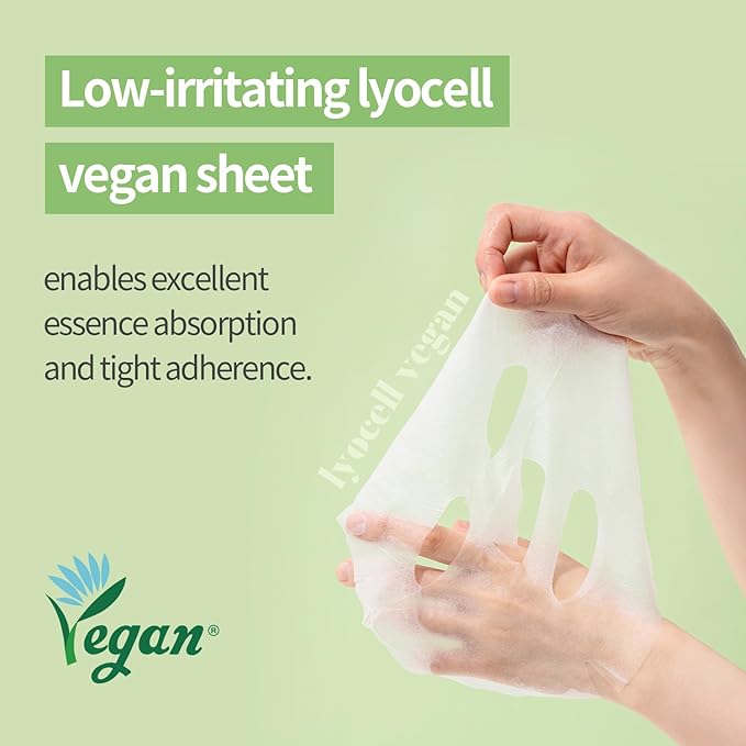 COSNORI AVOCADO PURE SHEET MASK (10pc) - Clean, Hydrating and Soothing for Dry skin, Korean Face Mask- Avocado Extract, 0.81oz x 10pc