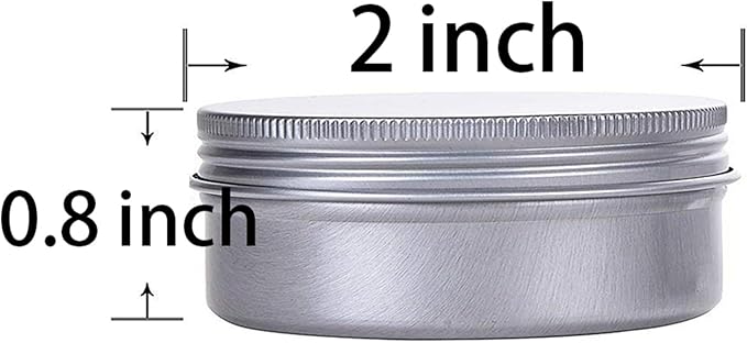 1 Ounce Aluminum Tin Jar Refillable Containers 30ml Aluminum Screw Lid Round Tin Container Bottle for Cosmetic,Lip Balm, Cream, 12 Pack.