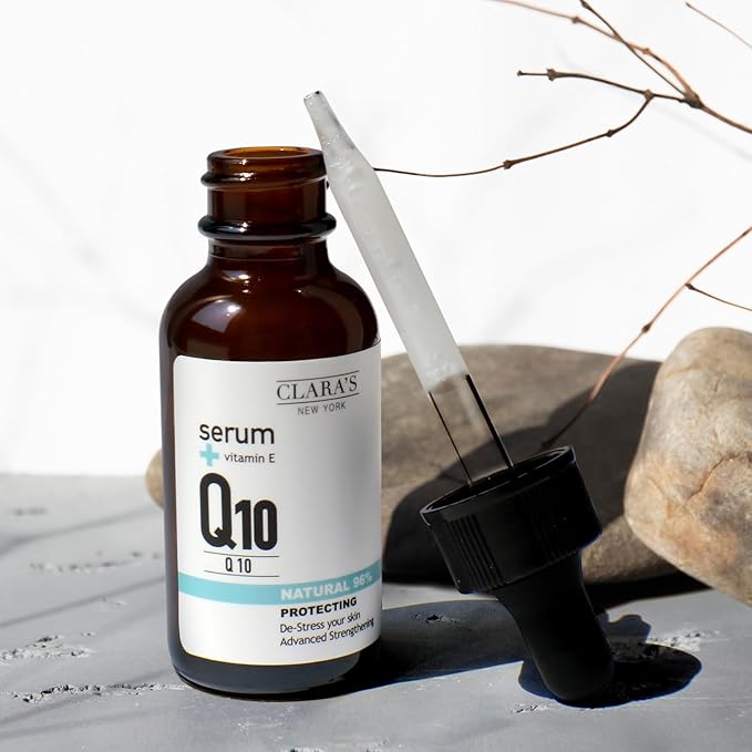 CLARA'S NEW YORK Glycolic Acid Facial Serum with Vitamin E for Exfoliating Smoothing Glowing Face Skin - Made in USA 30ml (1Fl/Oz) (Q10)