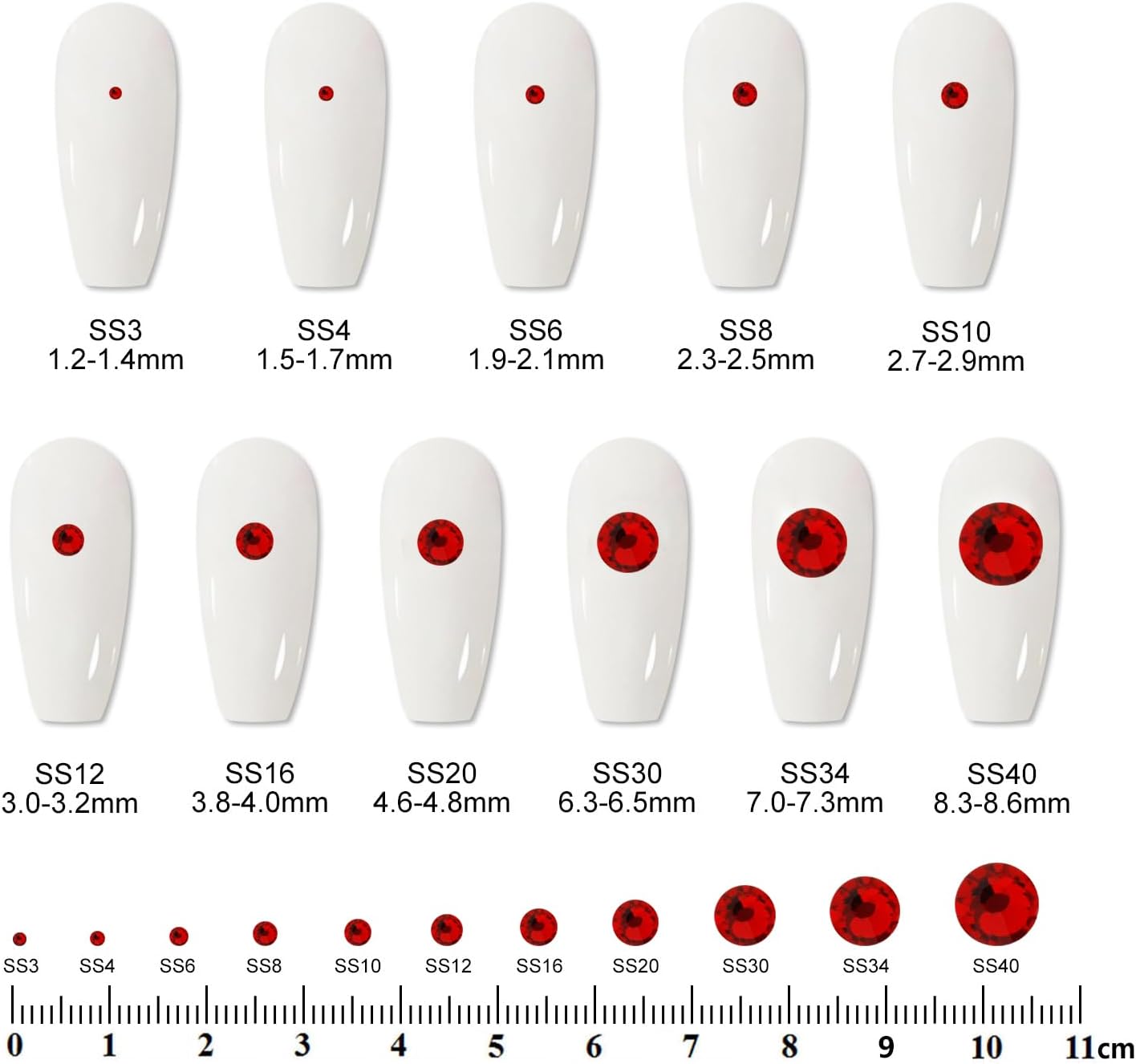 2000PCS SS16 Flatback Rhinestones | 12-Facet Diamond-Cut Glass Gems for Nail Art, Clothing, DIY Crafts |Glue-On Decoration Stones with Silver Backing(Siam)