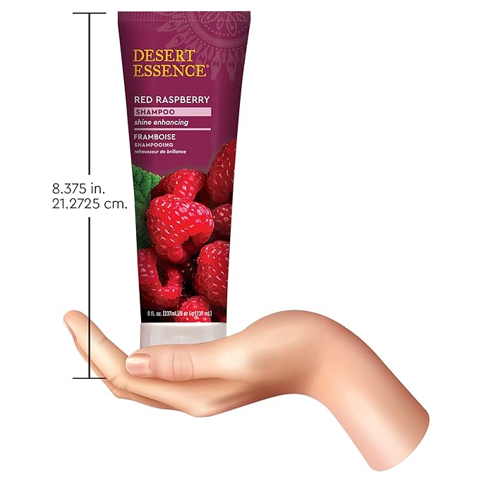 Desert Essence Red Raspberry Shampoo - 8 Fl Ounce - Gloss & Shine Enhancing - Strengthens Hair - Removes Everyday Pollutants - Vitamin A & C - Calcium - Magnesium