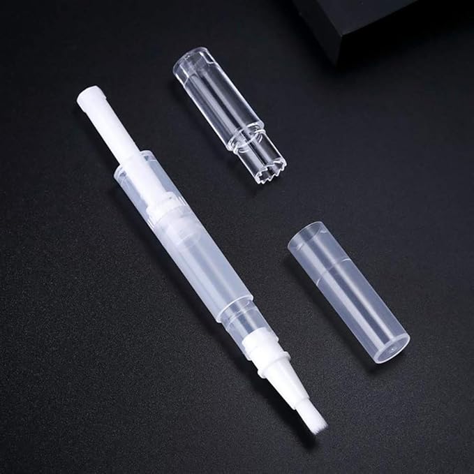 20 Pack 3ml Empty Cuticle Oil Twist Pen Brush Refillable Cuticle Nail Essential Oil Dispenser Cosmetic Lip Gloss Containers Applicators Eyelash Growth Liquid Tube