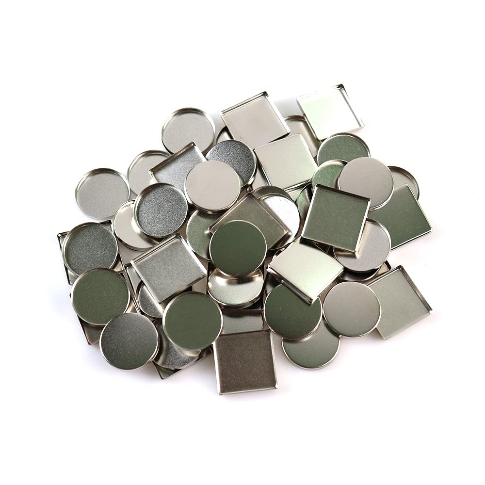 50 Pcs Empty Square Metal Pans, Makeup Palette Pans for Eyeshadow Magnetic Cosmetic Palette Size 26mm (Square - 50 Pcs)