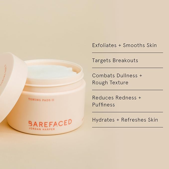 Barefaced Glow Duo - Glow Peel Pads & Toning Pads II for Exfoliated, Smoother, Brighter Skin