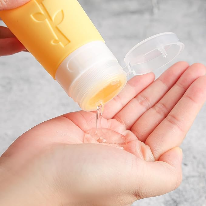 16 Pack Travel Bottles Set - TSA Approved Leak Proof Silicone Squeezable Containers for Toiletries, Conditioner, Shampoo, Lotion & Body Wash Accessories (16 pcs/White Pack)