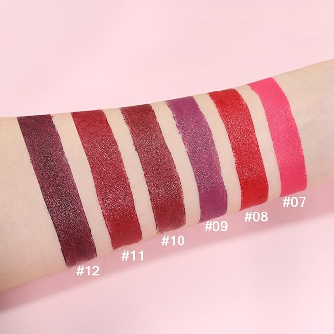 6 Pcs Nude Pink Dark Red Purple Wine Red Plum Matte Lipstick Set for Women Long Lasting Waterproof Moisturizing Lipsticks for Older Women 24 Hours Lip Stick Lip Stain Makeup Gift Kit,Lip Makeup Vegan