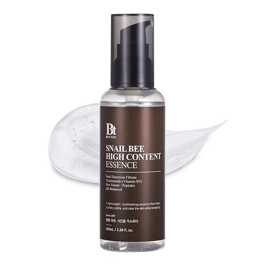 BENTON Snail Bee High Content Essence 100ml (3.38 fl oz.) - Snail Mucin Essence with Niacinamide & Bee Venom | Korean Skin Care Face Moisturizer For Women & Men with Combination, Oily Skin