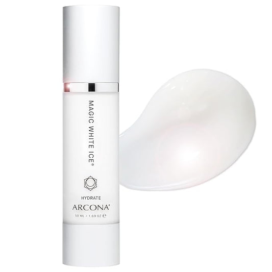ARCONA Magic White Ice - Daily Oil Free Moisturizer - Hyaluronic Acid Moisturizer with Organic Aloe, Tea Tree, Vitamin C & Glyercin -Made In The USA