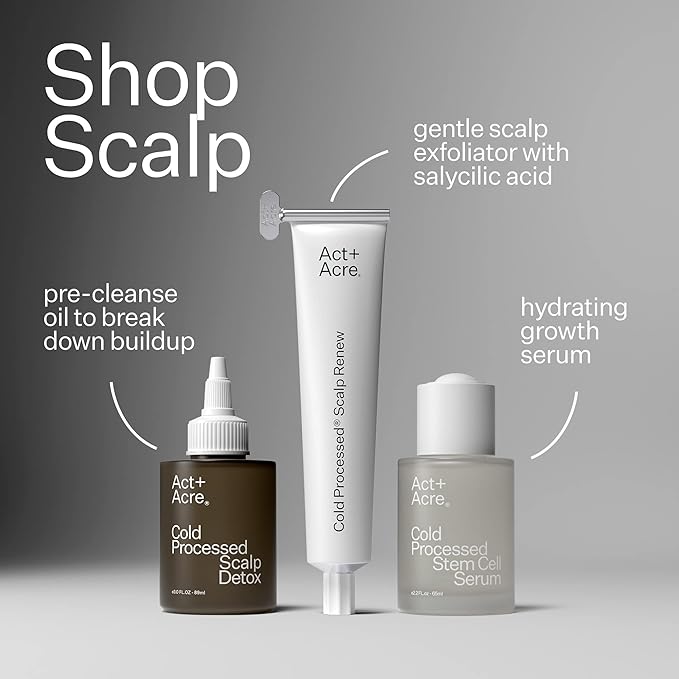 ACT+ ACRE Cold Processed Scalp Detox Oil - Sulfate-Free Care for Flaky, Dry and Itchy Scalp - Promotes Thicker, Fuller-Looking Hair