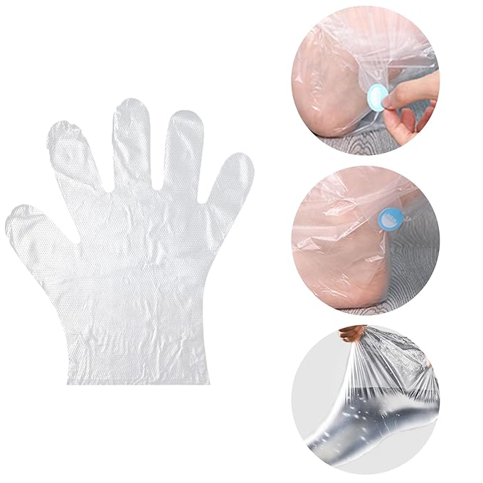400 PCS Plastic Hand and Foot Bags Paraffin Wax Machine for Hand and Feet Paraffin Baths Gloves for Hand, Foot Covers Pedicure Bags for Feet Thermal Therabath Hot Wax Therapy