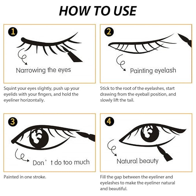 12-Pieces Matte Liquid Eyeliner Pens Set, Eye Ink Liner Makeup, Quick Drying, Smudge-Resistant, Vegan Formula (Pack of 12) (Black)