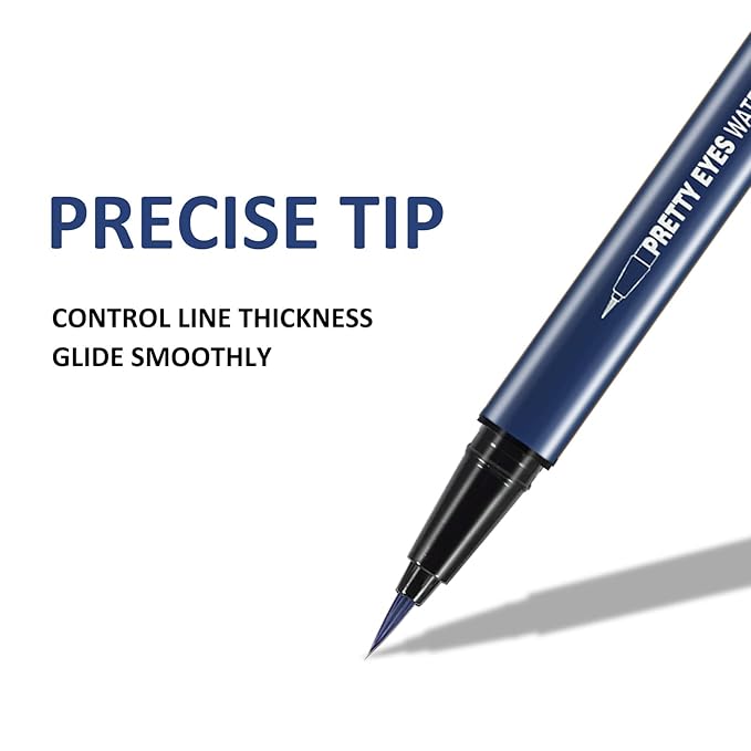 Boobeen 2pcs Liquid Eyeliner Pen, Matte Eye Liner with Precision Tip, Long Lasting Eyeliner Pencil for Bold Eye Makeup, Glides on Smoothly