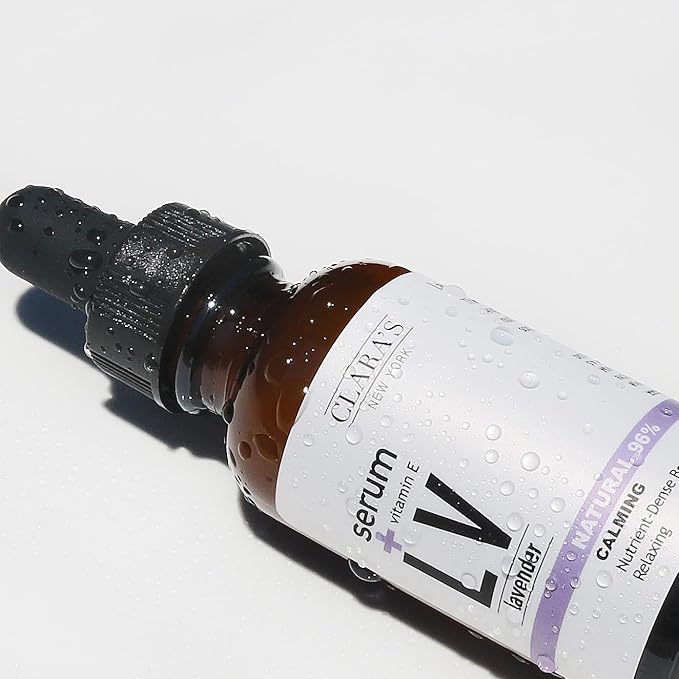 CLARA'S NEW YORK Glycolic Acid Facial Serum with Vitamin E for Exfoliating Smoothing Glowing Face Skin - Made in USA 30ml (1Fl/Oz) (Lavender)