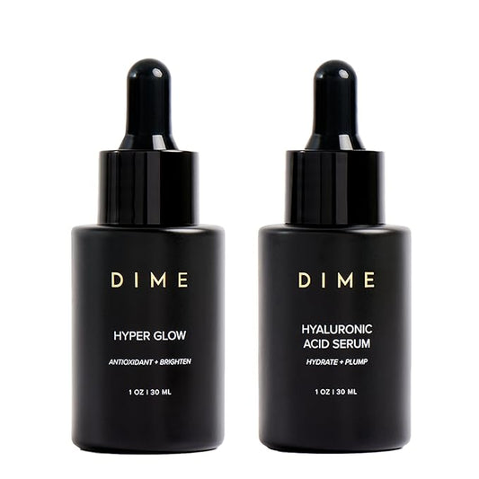 Dime Beauty Serum Set - Includes Hyaluronic Acid + Hyper Glow Serum (30 ml Each)