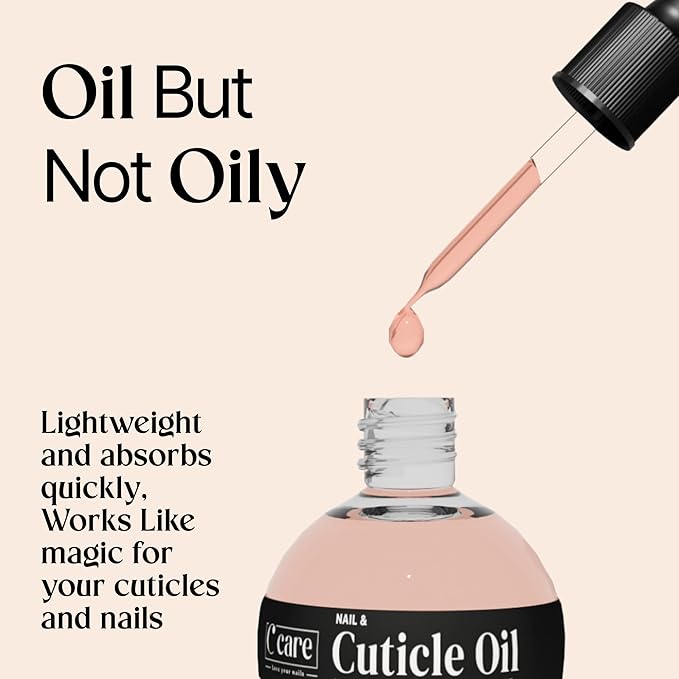 C CARE Vanilla & Sugar Cuticle Oil For Nails - Repairs Cuticles Overnight - Moisturizes and Strengthens Nails and Cuticles - Dropper & Brush included - 2.5oz