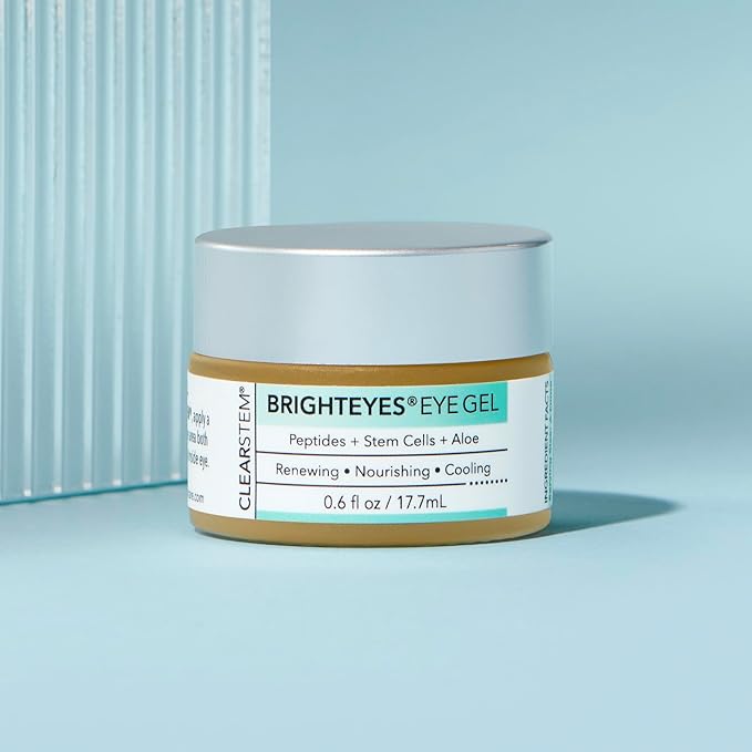 CLEARSTEM - BRIGHTEYES - Eye Gel - Nourishing Eye Cream - Lip Renewal - Cooling Gel - Stem Cells Blend - Peptides, Collagen, Aloe Vera - Gluten Free - Beauty, Self Care, Skin Care - 0.6 fl oz