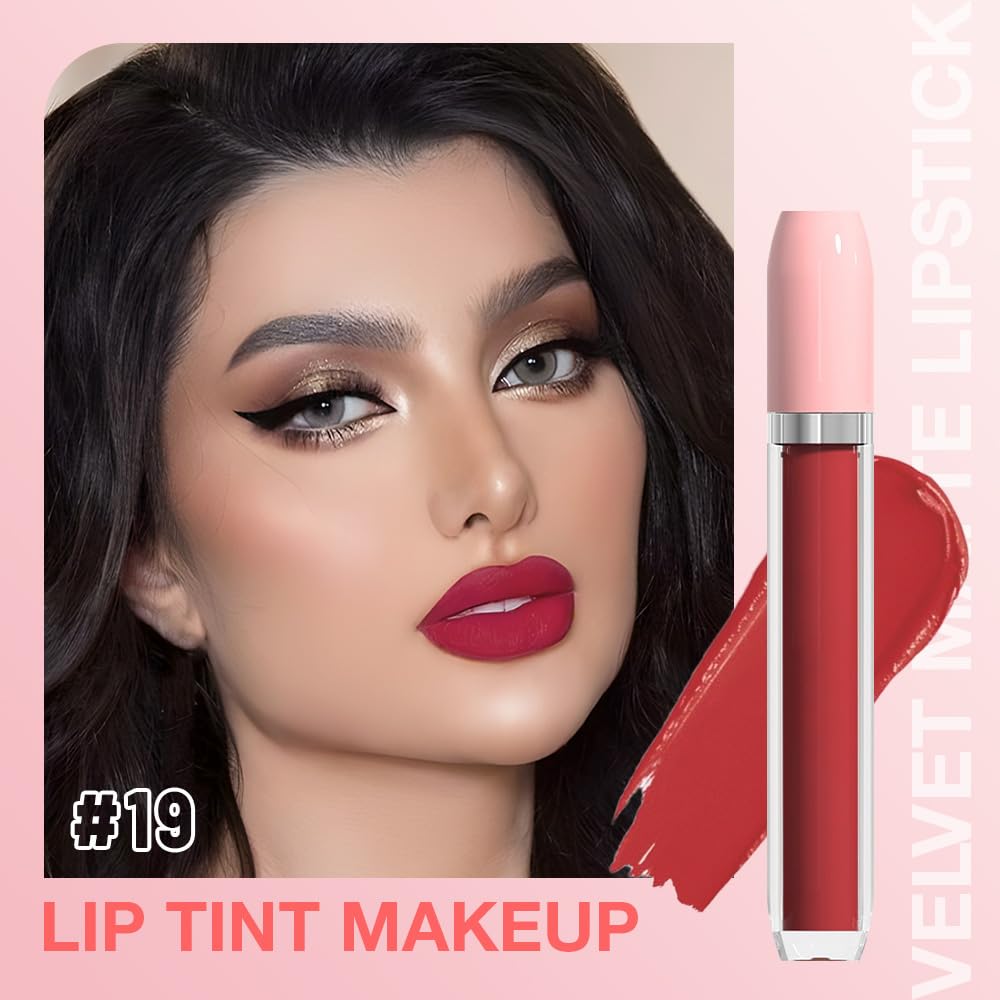 BINGBRUSH Super Matte Longwear No-Budge Stay On Smudge Proof Liquid Lipstick Long Lasting Makeup for Women,Highly Pigmented Color and Instant Shine, Cheeky