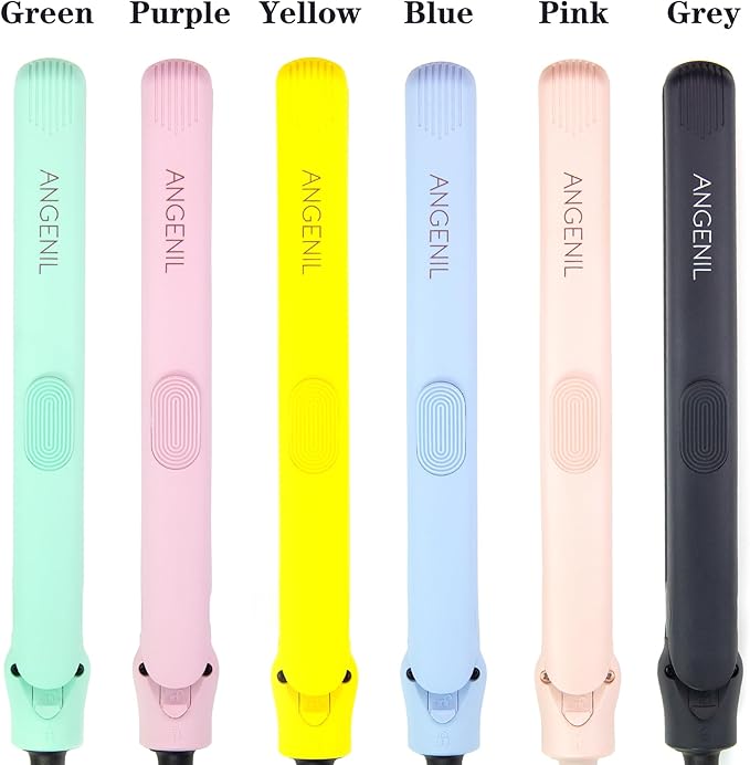 ANGENIL Pro Mini Flat Iron for Short Edges, Travel Hair Straightener and Curler 2 in 1, Small Dual Voltage Hair Straightening Ceramic Flat Iron 0.7-inch, Front Bangs, 3 Temp (280℉- 320℉ -380℉)