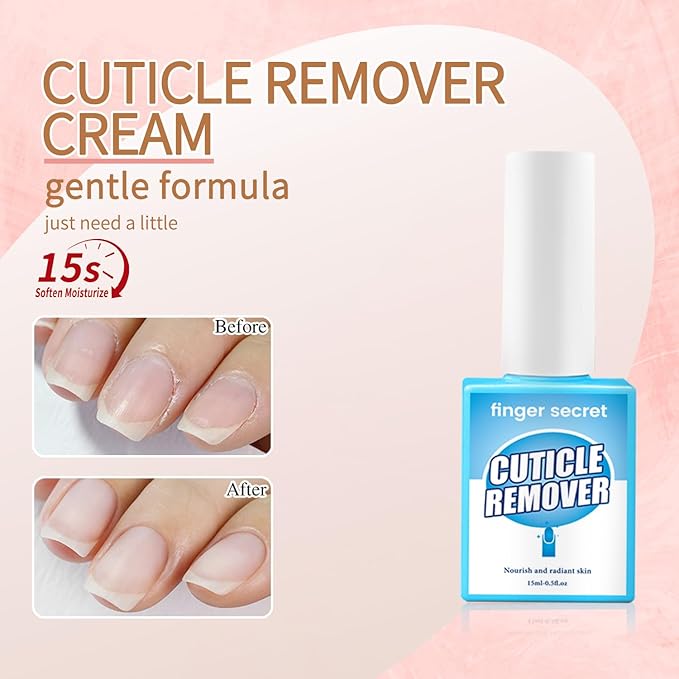 Cuticle Remover Liquid, Professional Nail Care Solution Set Nail Polish Gel Remover & Cuticle Remover Scissors & Cuticle Oil
