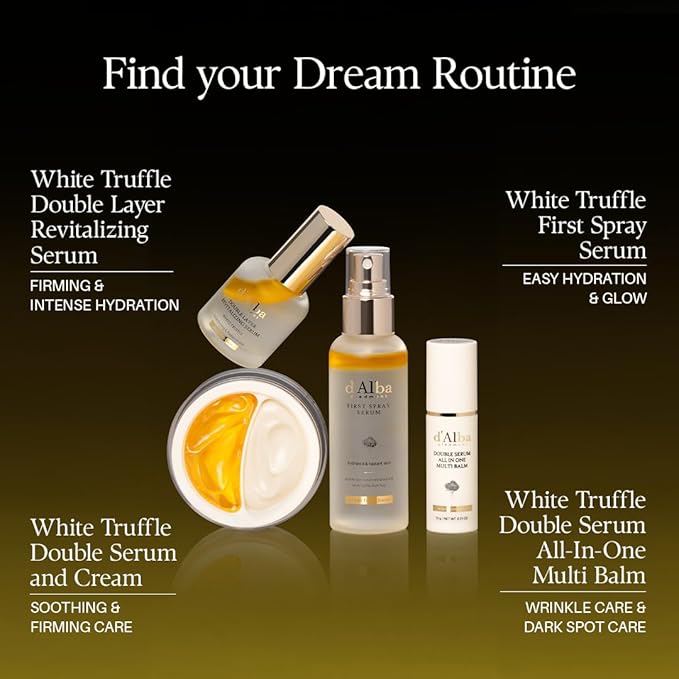 d'alba Piedmont Italian White Truffle Double Serum All-in-one Multi Balm, Vegan Skincare with Vitamin C and Vegan Collagen, 3-in-1 Anti Wrinkle, Eye Treatment, Dark Spot Remover