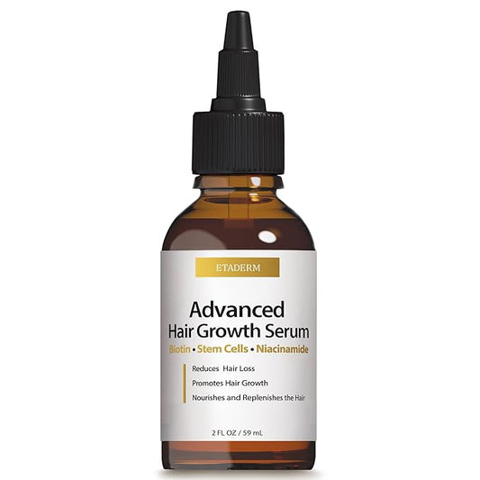 Advanced Hair Growth Serum - Hair Growth Oil with Aloe Vera Biotin, Caffeine & Keratin - Hair Oils Stimulates Growth, Moisturizes & Conditions Scalp - Hair Serum for Thicker Fuller Hair 60ml
