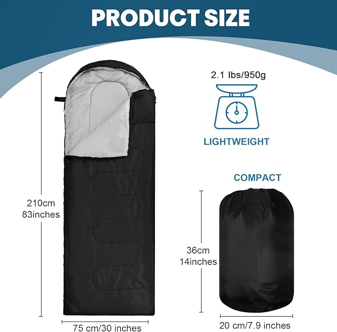 24 Pcs Sleeping Bags for Adults Bulk Lightweight Waterproof Backpacking Camping Sleeping Bag with Compression Sack, Portable Compact for Winter Hiking Outdoor Camping Essential