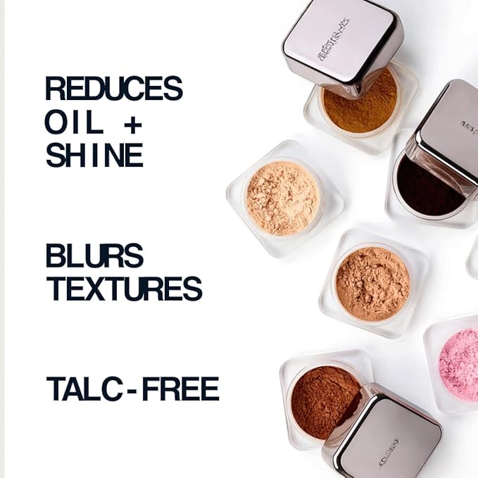 about-face Curtain Call Set & Smooth Loose Powder Applause – Lightweight, Oil-Absorbing Setting Powder with Rice Starch & Corn-Based Talc Alternative – Vegan, Cruelty-Free – 0.35oz (Deep)