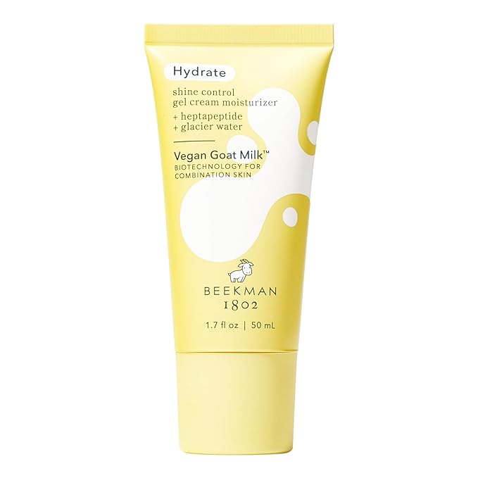 Beekman 1802 Shine Control Gel Cream Face Moisturizer - Non-Comedogenic - 1.7 fl oz - Controls Shine - With BioMilk, 1% Heptapeptide & Glacier Water - Good for Sensitive Skin