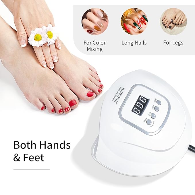 JODSONE U V LED Nail Lamp, Nail Dryer for Gel Polish, Led Light with Automatic Sensor & 4 Timers