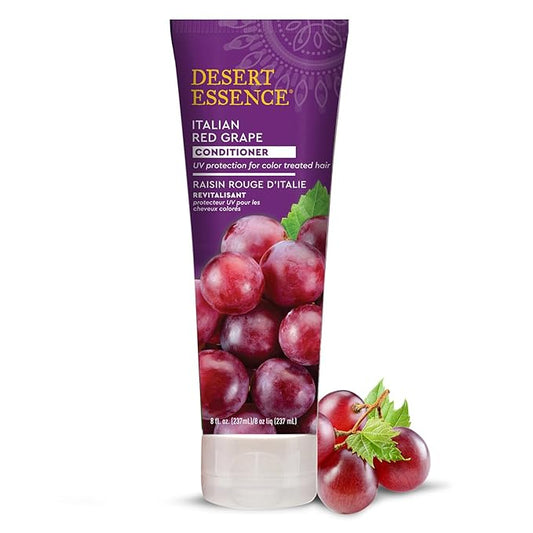 Desert Essence Italian Red Grape Conditioner Antioxidant-Rich Resveratrol, Organic Sea Kelp & Nettle Extracts Minerals & Vitamins - Vegan, Gluten-Free, Cruelty-Free - 8oz