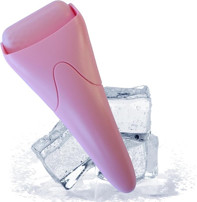 Ancloy Ice Roller for Face, Eyes, and Body, Reduce Puffiness, Pain Relief, Massage Roller for Muscle Tension, Facial and Body Skin Care Tool., for Women, Men, Kids, Gift (Pink)