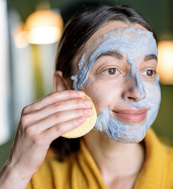 50-Count Compressed Facial Sponges for Daily Facial Cleansing and Exfoliating, 100% Natural Cosmetic Spa Sponges for Makeup Remover, Multicolors