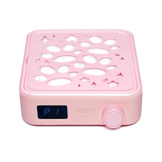 AILLSA Nail Dust Collector: Professional Powerful Suction Dust Collector Nail Tech Adjustable Speed with LED Display & Brush & Filter Paper for Acrylic Gel Nail Polish Manicure Salon & Home Use（Pink）