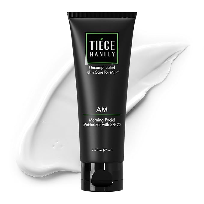 Tiege Hanley Mens Face Moisturizer, Morning Facial Moisturizer with SPF 20 - Men's Face & Skin Care Cream for Long-Lasting Hydration - Promotes Even Skin Tone, Safe for Sensitive Skin (2.5 Fl Oz)