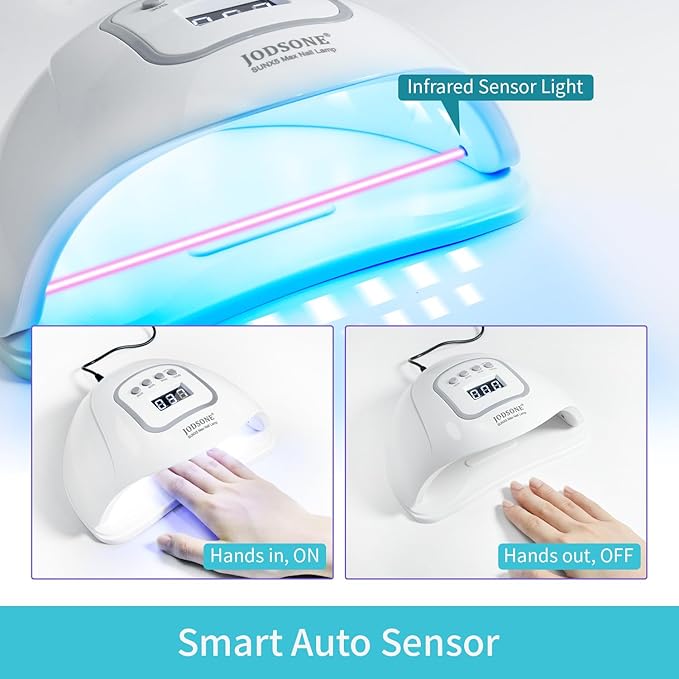 JODSONE U V LED Nail Lamp, Nail Dryer for Gel Polish, Led Light with Automatic Sensor & 4 Timers