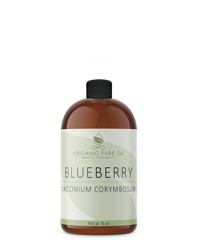 Blueberry Seed Oil - Pure, Refined, Cold Pressed, Unscented, Deodorized, Filtered, Non-GMO Berry Carrier Oil for Skin, Hair, Nail, Body, Face Care - 8 oz - Hydrating, Moisturizing