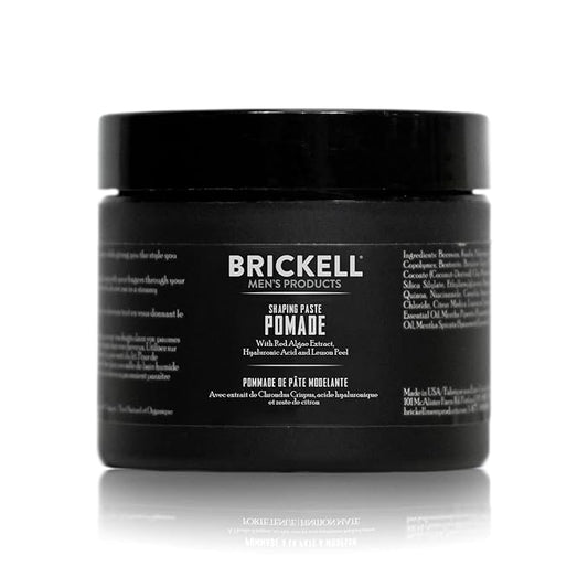 Brickell Men's Products Shaping Paste Pomade For Men, Natural, Texturizing Wax Pomade, 2 Ounce, Scented