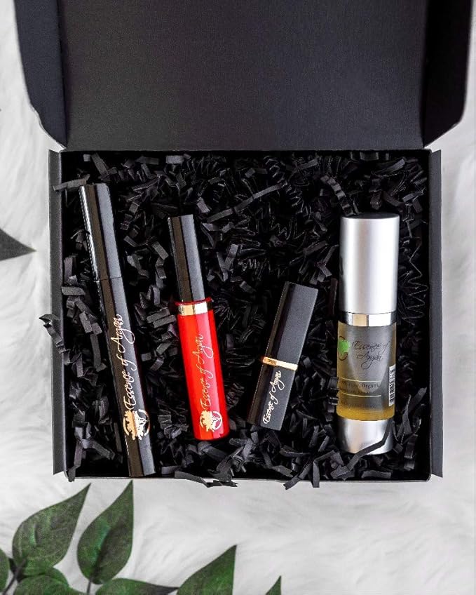 𝗘𝘀𝘀𝗲𝗻𝗰𝗲 𝗼𝗳 𝗔𝗿𝗴𝗮𝗻 Deep Moisturizing Red Lipstick, Long Lasting Lipstick & Lip Care in 1 with Pure Organic Argan Oil, Shea Butter, Jojoba Oil & Aloe Vera Hydrating, Roses R Red