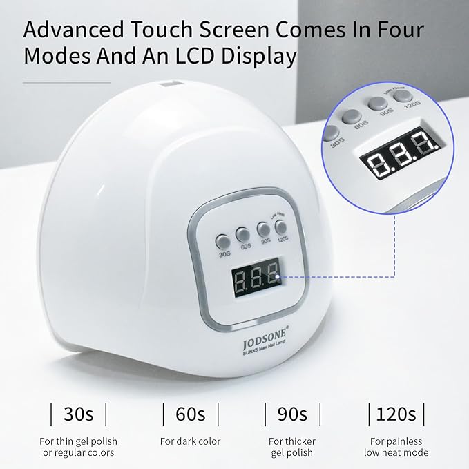 JODSONE U V LED Nail Lamp, Nail Dryer for Gel Polish, Led Light with Automatic Sensor & 4 Timers