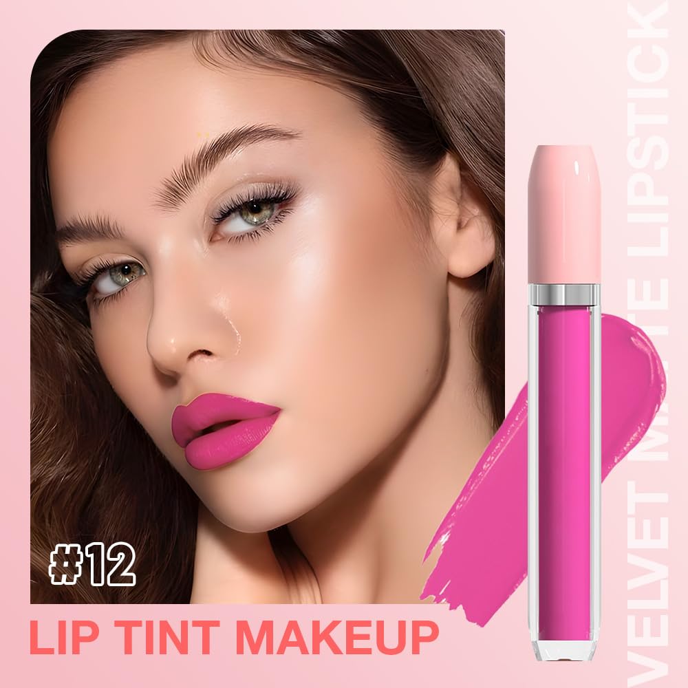 BINGBRUSH Super Matte Longwear No-Budge Stay On Smudge Proof Liquid Lipstick Long Lasting Makeup for Women,Highly Pigmented Color and Instant Shine, Cheeky