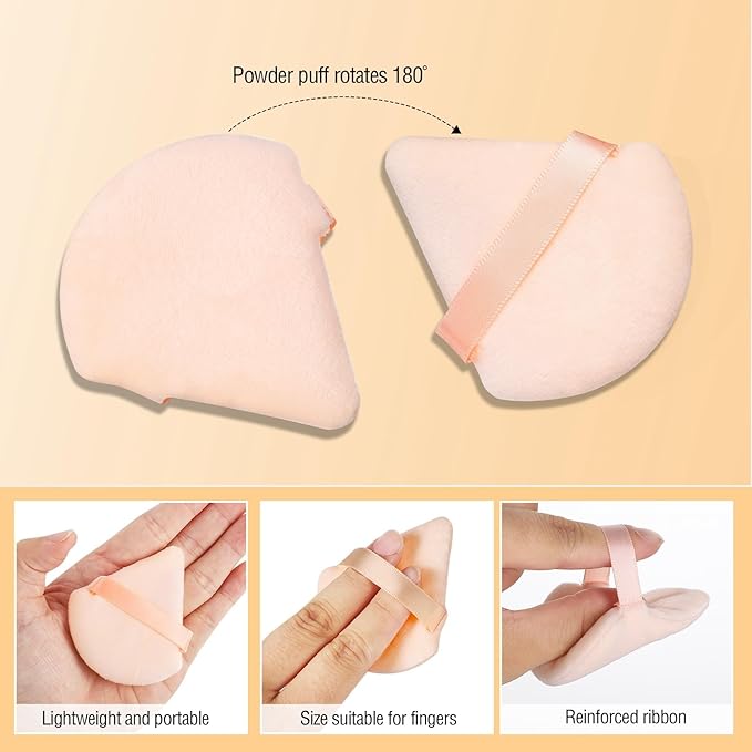 6 Pieces Triangle Powder Puff Soft Makeup Sponge Make Puff for Face Powder Cosmetic Foundation Sponge Makeup Tool Stocking Stuffers for Women (Flesh)