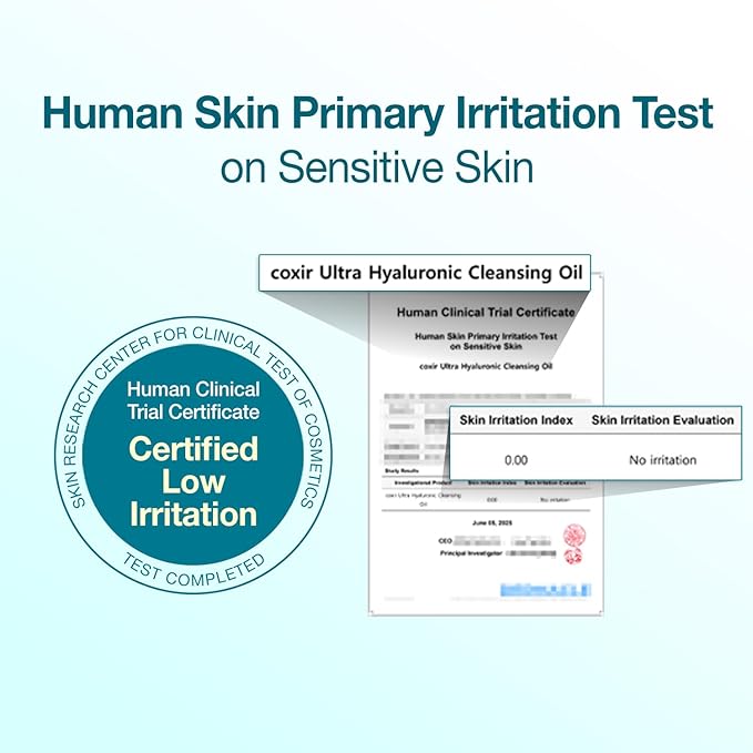 coxir ULTRA HYALURONIC CLEANSING OIL | Korean Facial Cleansing Oil for Blackheads, Makeup & Sebum | Multi-Layer Hyaluronic Acid, Vegan & Non-Comedogenic Cleanser | 5.07 fl.oz