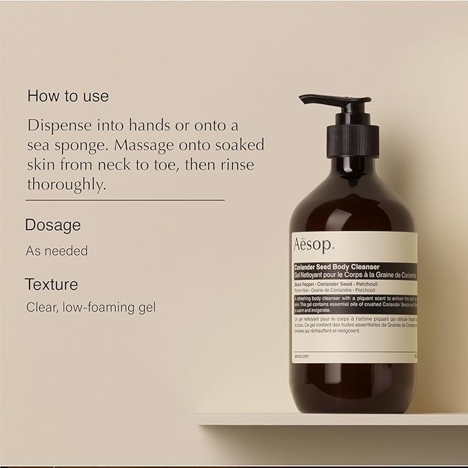 Aesop Coriander Seed Body Cleanser + Refill | Refreshing & Invigorating | Spicy, Woody, Warm | 16.9 oz / 500mL (Pack of 2)