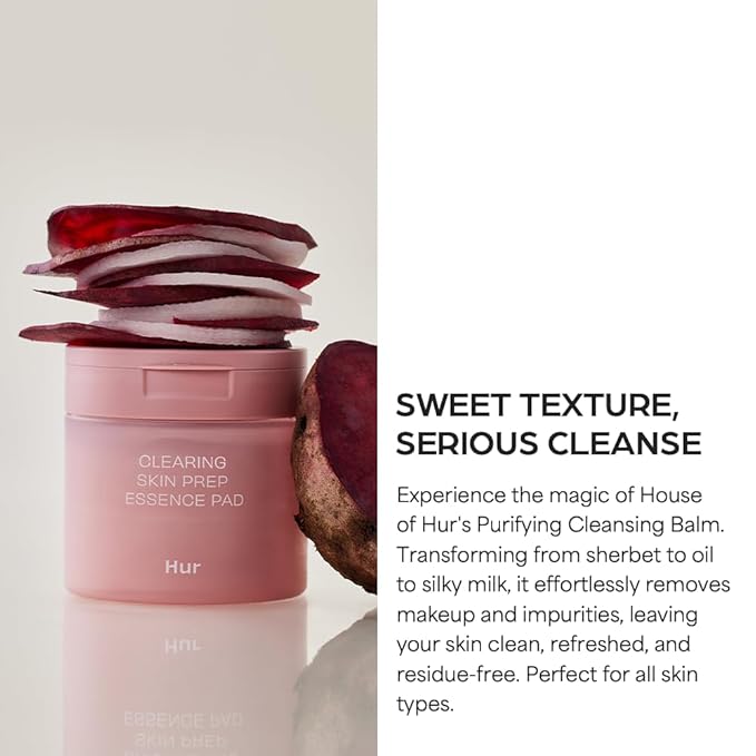 Clearing Skin Prep Essence Pad with AHA BHA PHA & Red Beet Extract, Exfoliating & Hydrating Korean Skincare, 140ml/70ea