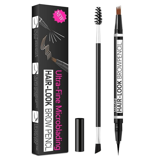 2-in-1 Eye Brow Pencils for Women,Waterproof Eyebrow Pen with 4 Tip Microblading Eyebrow Pencil and 0.01mm Ultra-Precise Eyeliner,Create Natural Hair-Like Brows,Lasting (01 Light Brown)